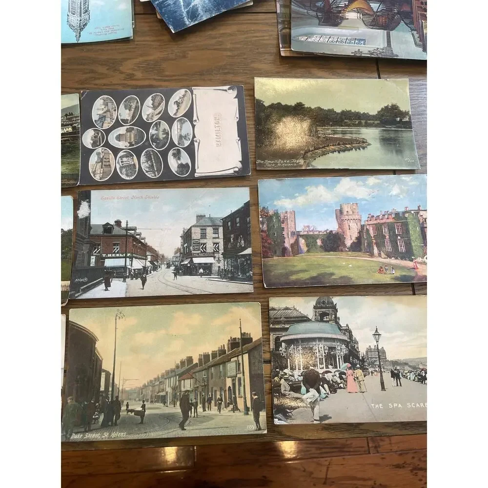 34 Vintage British Irish Postcards England Ireland Topographical Split Back Lot